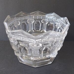 Irena Crystal Centerpiece Pedestal Bowl Greek Columns Art Deco  Poland